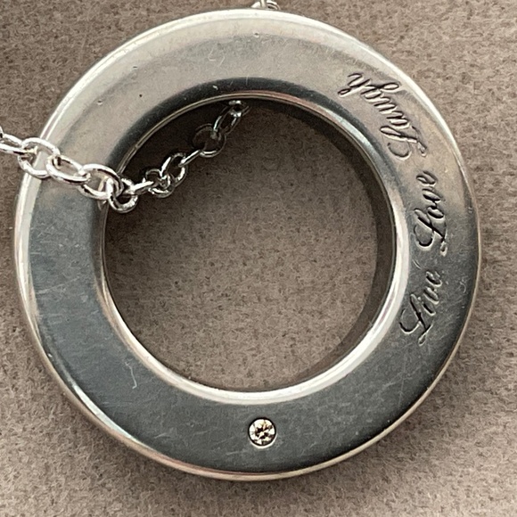 BIRK Silver Necklace with one real diamond - Picture 3 of 5